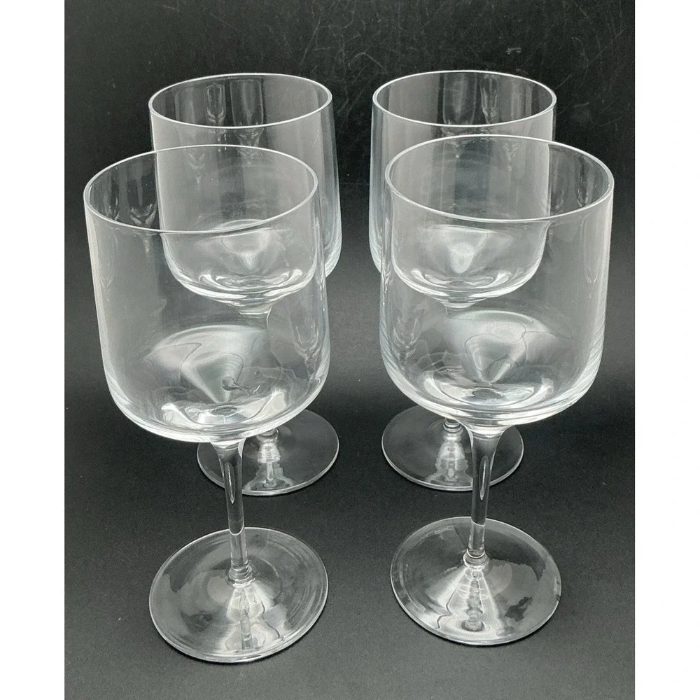 Vintage Bryce Brothers Hand-Blown Crystal White Wine Glasses Pre 1949 Mark Set 4